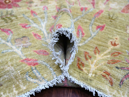 Green 11'11" x 15'8" Oushak And Peshawar Hand knotted Wool Rug - Sku: O021193