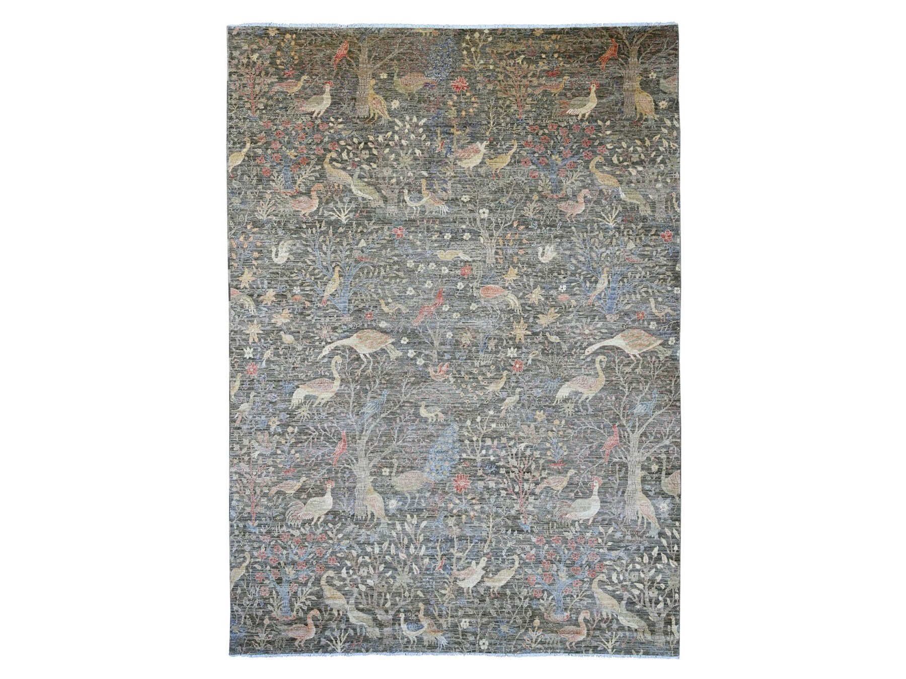 Grey 10'1" x 13'9" Oushak And Peshawar Hand knotted Wool Rug - Sku: O021194