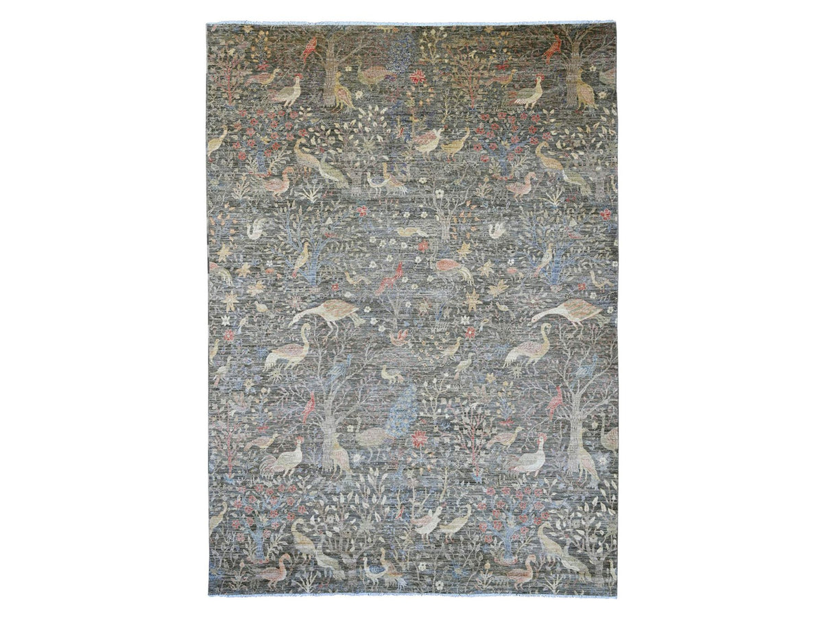 Peshawar Oushak hand-knotted wool rug in Gray, 10'1" x 13'9" — SKU O021194