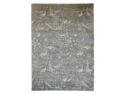 Peshawar Oushak hand-knotted wool rug in Gray, 10'1" x 13'9" — SKU O021194