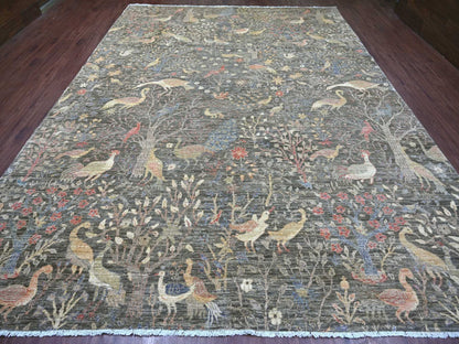 Peshawar Oushak hand-knotted wool rug in Gray, 10'1" x 13'9" — SKU O021194 (view 2)