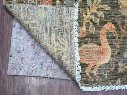 Peshawar Oushak hand-knotted wool rug in Gray, 10'1" x 13'9" — SKU O021194 (view 4)