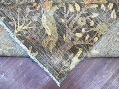 Peshawar Oushak hand-knotted wool rug in Gray, 10'1" x 13'9" — SKU O021194 (view 6)