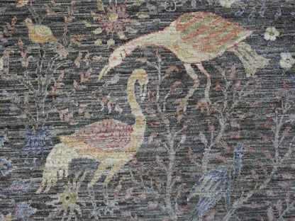 Peshawar Oushak hand-knotted wool rug in Gray, 10'1" x 13'9" — SKU O021194 (view 8)