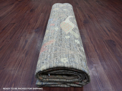 Peshawar Oushak hand-knotted wool rug in Gray, 10'1" x 13'9" — SKU O021194 (view 9)