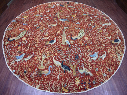 Peshawar Oushak hand-knotted wool rug in Red, 12'1" x 12'2" — SKU O021199 (view 2)