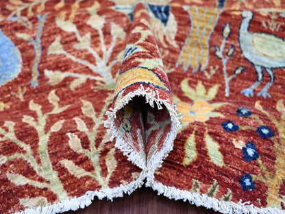 Peshawar Oushak hand-knotted wool rug in Red, 12'1" x 12'2" — SKU O021199 (view 5)