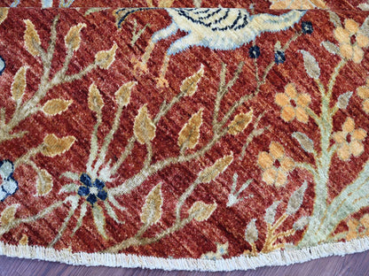 Peshawar Oushak hand-knotted wool rug in Red, 12'1" x 12'2" — SKU O021199 (view 6)