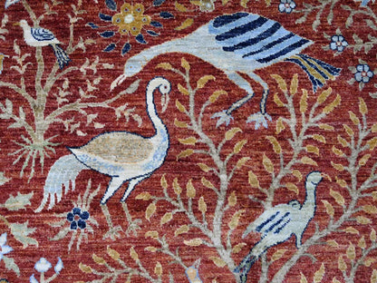 Peshawar Oushak hand-knotted wool rug in Red, 12'1" x 12'2" — SKU O021199 (view 8)