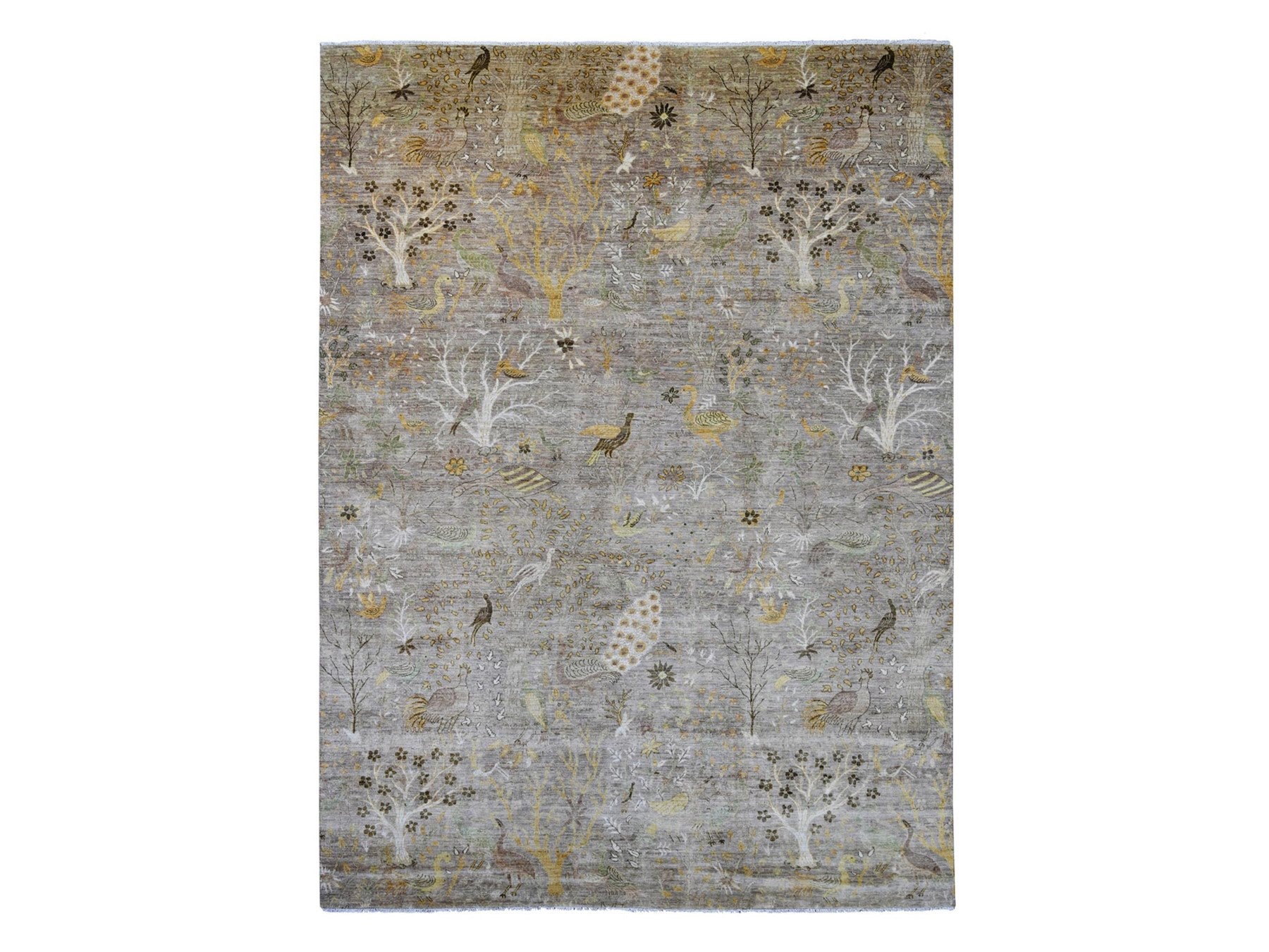 Brown 10'1" x 13'9" Oushak And Peshawar Hand knotted Wool Rug - Sku: O021200