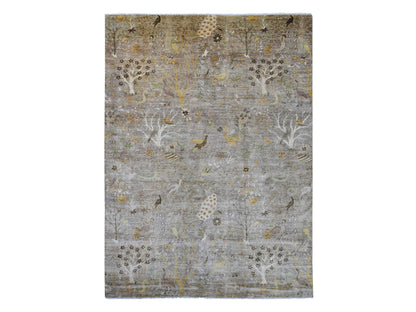 Brown 10'1" x 13'9" Oushak And Peshawar Hand knotted Wool Rug - Sku: O021200