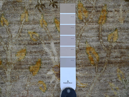 Brown 10'1" x 13'9" Oushak And Peshawar Hand knotted Wool Rug - Sku: O021200