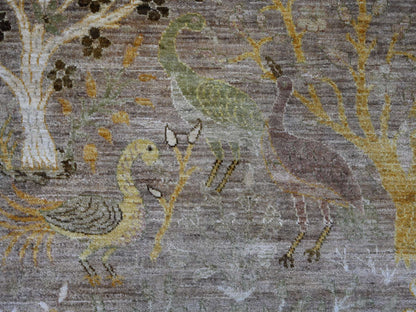 Brown 10'1" x 13'9" Oushak And Peshawar Hand knotted Wool Rug - Sku: O021200