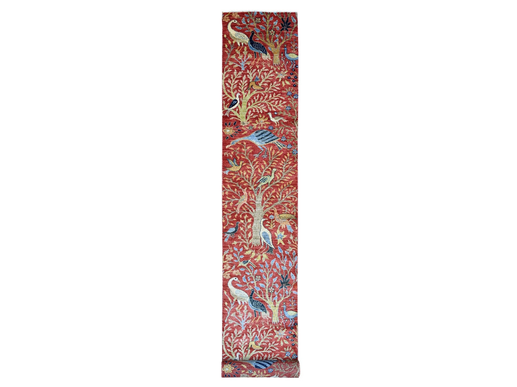 Peshawar Oushak hand-knotted wool runner in Red, 2'6" x 19'8" — SKU O021203