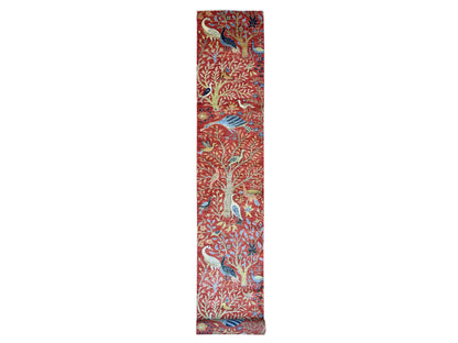 Peshawar Oushak hand-knotted wool runner in Red, 2'6" x 19'8" — SKU O021203