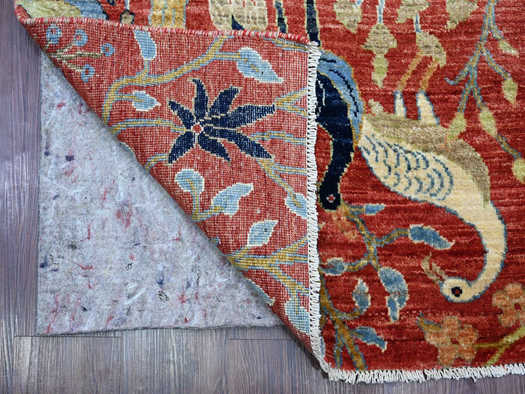 Peshawar Oushak hand-knotted wool runner in Red, 2'6" x 19'8" — SKU O021203 (view 2)