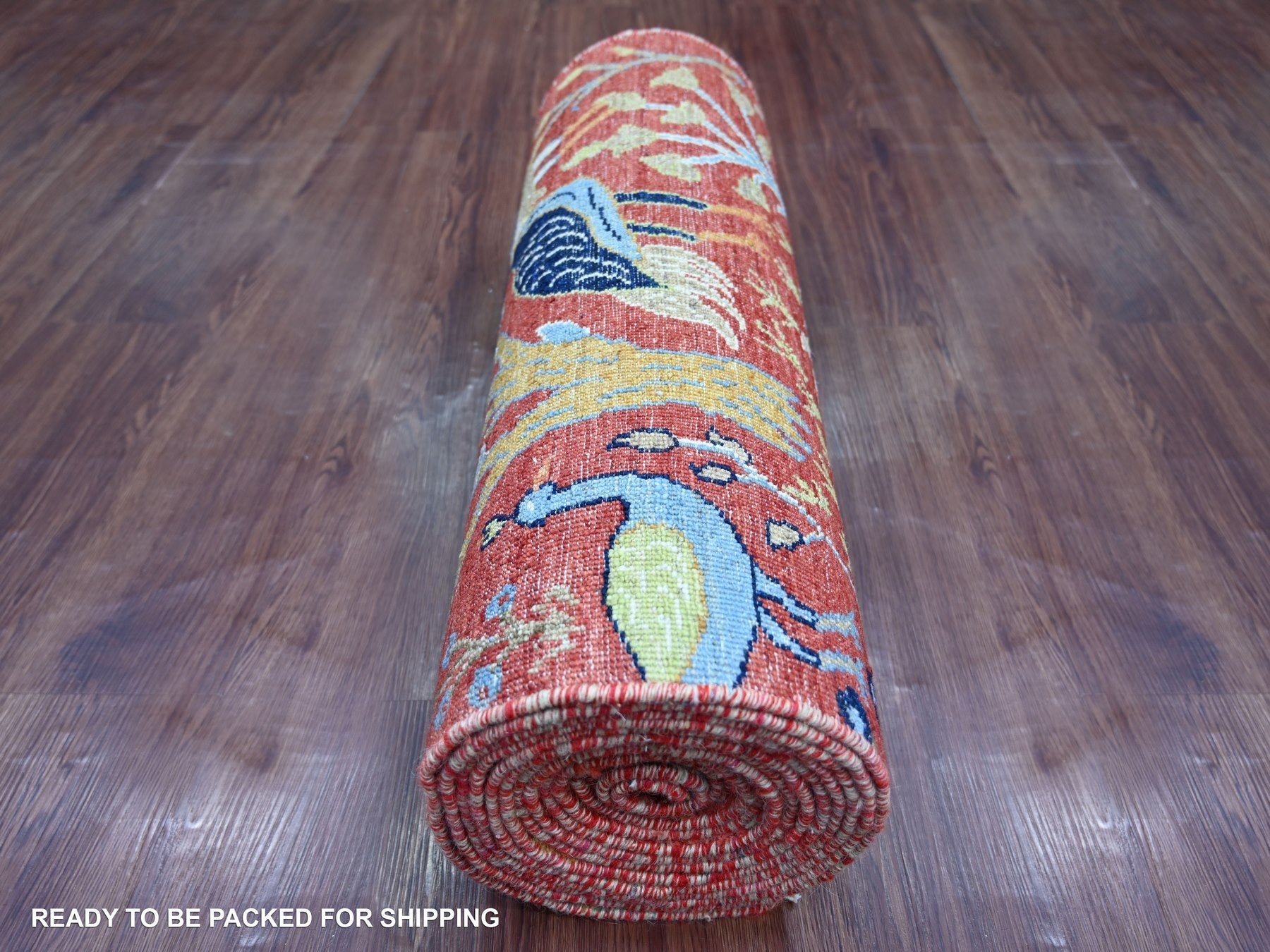 Peshawar Oushak hand-knotted wool runner in Red, 2'6" x 19'8" — SKU O021203 (view 4)