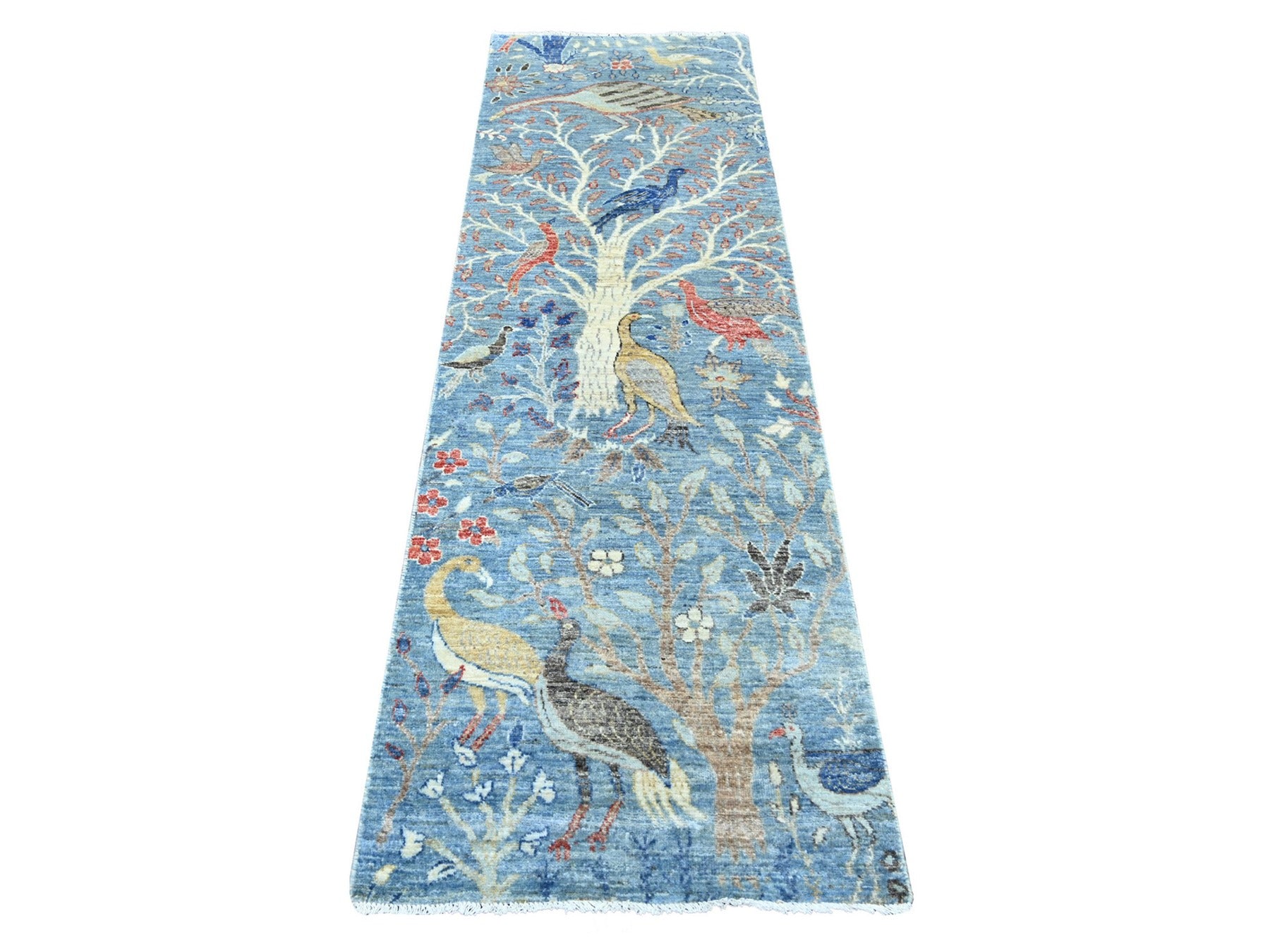 Peshawar Oushak hand-knotted wool runner in Blue, 2'6" x 7'11" — SKU O021205