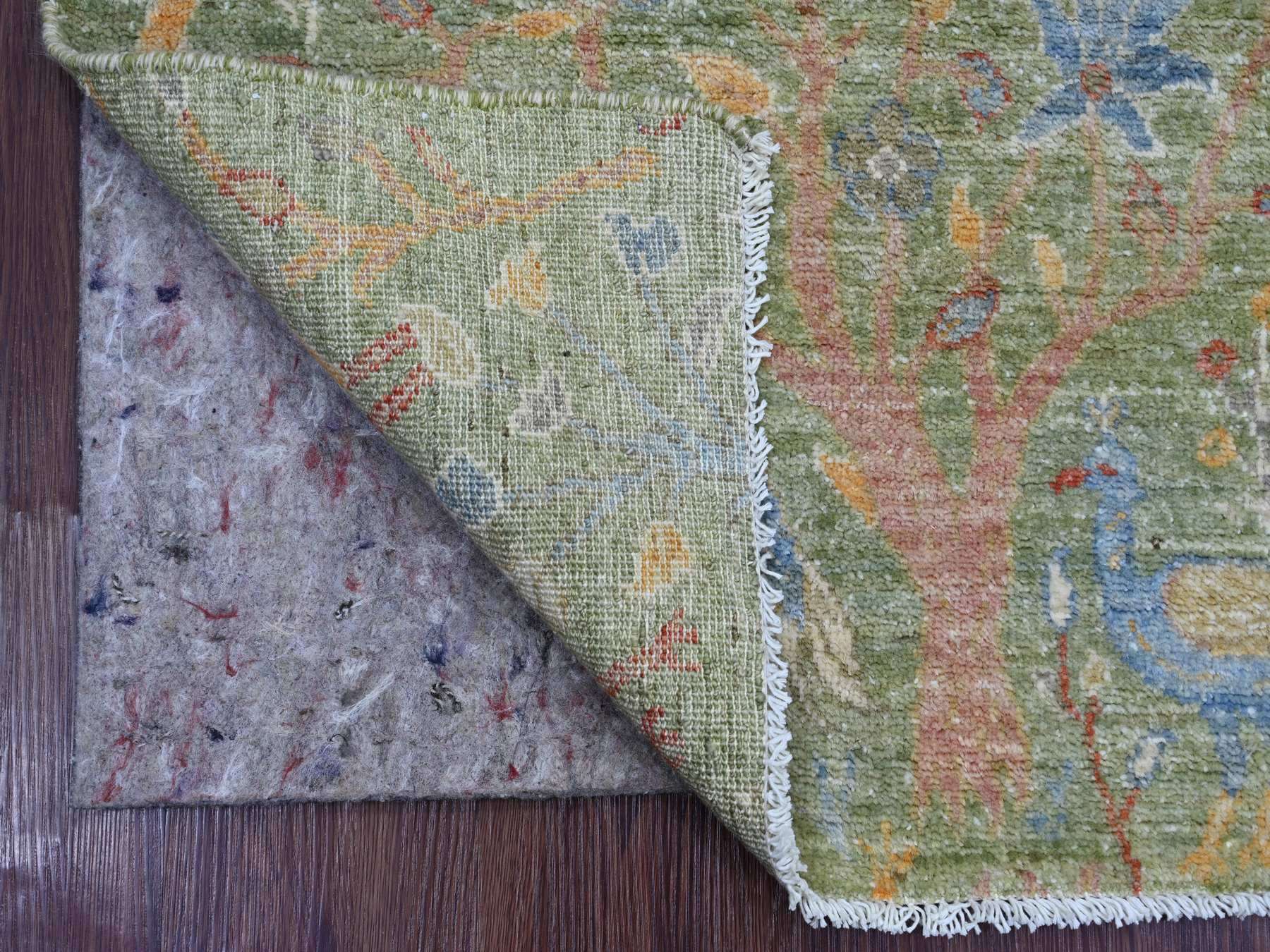 Green 2'1" x 3'0" Oushak And Peshawar Hand knotted Wool Rug - Sku: O021206