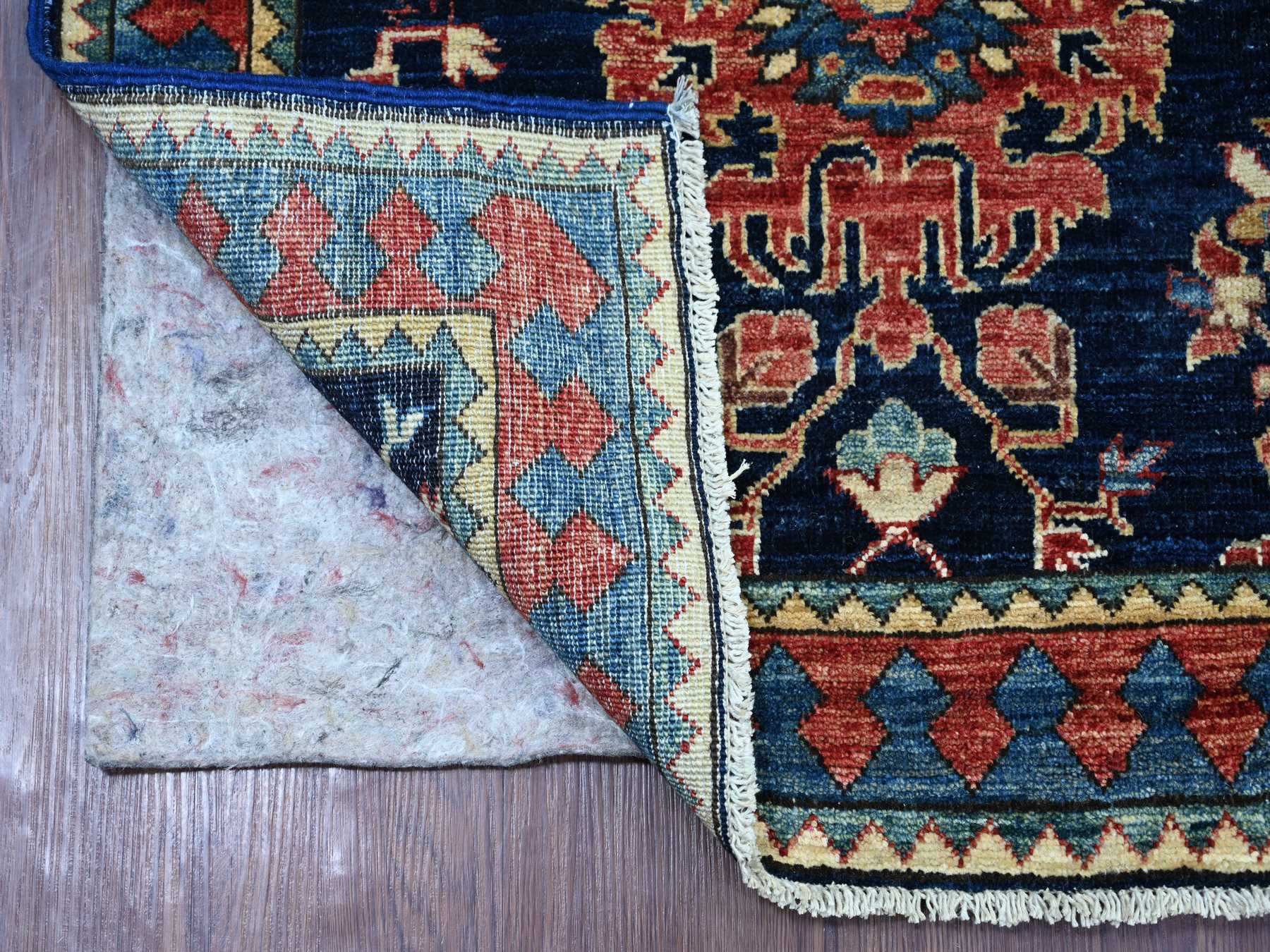 Blue 2'10" x 7'11" Tribal & Geometric Hand knotted Wool Rug - Sku: O021208