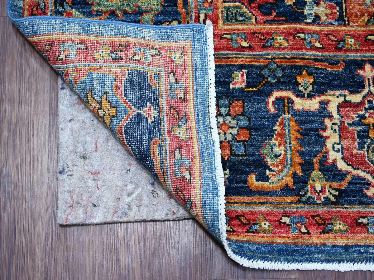 Heriz Heriz hand-knotted wool rug in Blue & Navy Blue, 8' x 9'10" — SKU O021214 (view 4)