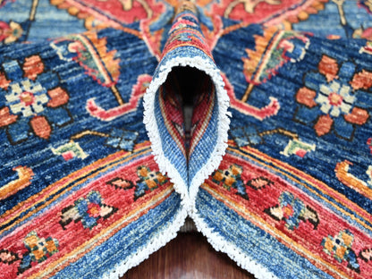 Blue 8'0" x 9'10" Heriz Hand knotted Wool Rug - Sku: O021214