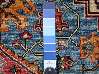 Blue 8'0" x 9'10" Heriz Hand knotted Wool Rug - Sku: O021214