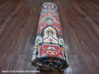 Blue 8'0" x 9'10" Heriz Hand knotted Wool Rug - Sku: O021214