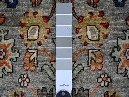 Heriz Tribal & Geometric hand-knotted wool runner in Gray & Brown, 2'11" x 19'9" — SKU O021215 (view 3)