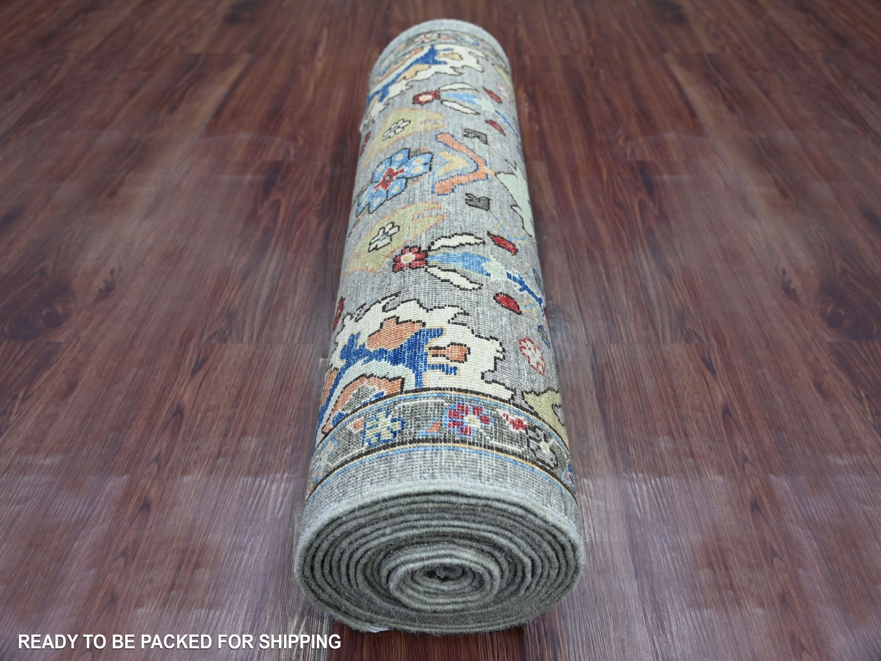 Heriz Tribal & Geometric hand-knotted wool runner in Gray & Brown, 2'11" x 19'9" — SKU O021215 (view 4)