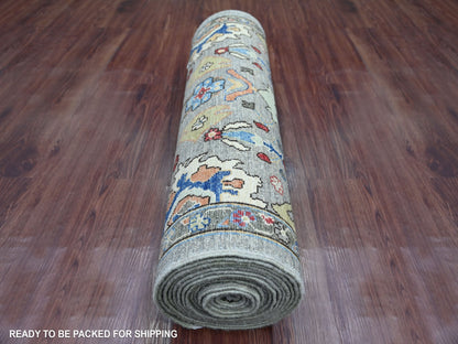 Heriz Tribal & Geometric hand-knotted wool runner in Gray & Brown, 2'11" x 19'9" — SKU O021215 (view 4)