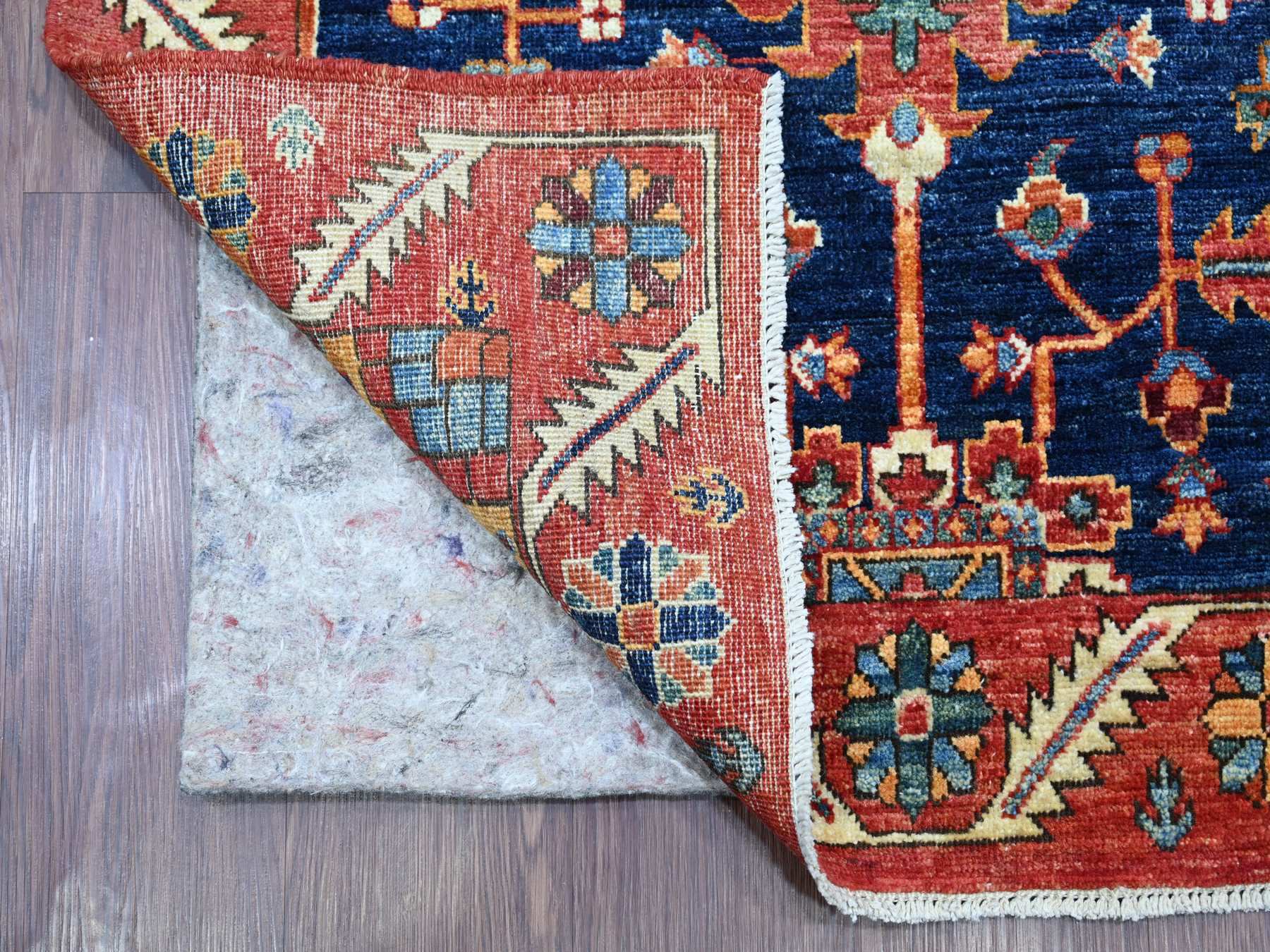 Blue 3'1" x 19'6" Tribal & Geometric Hand knotted Wool Rug - Sku: O021216