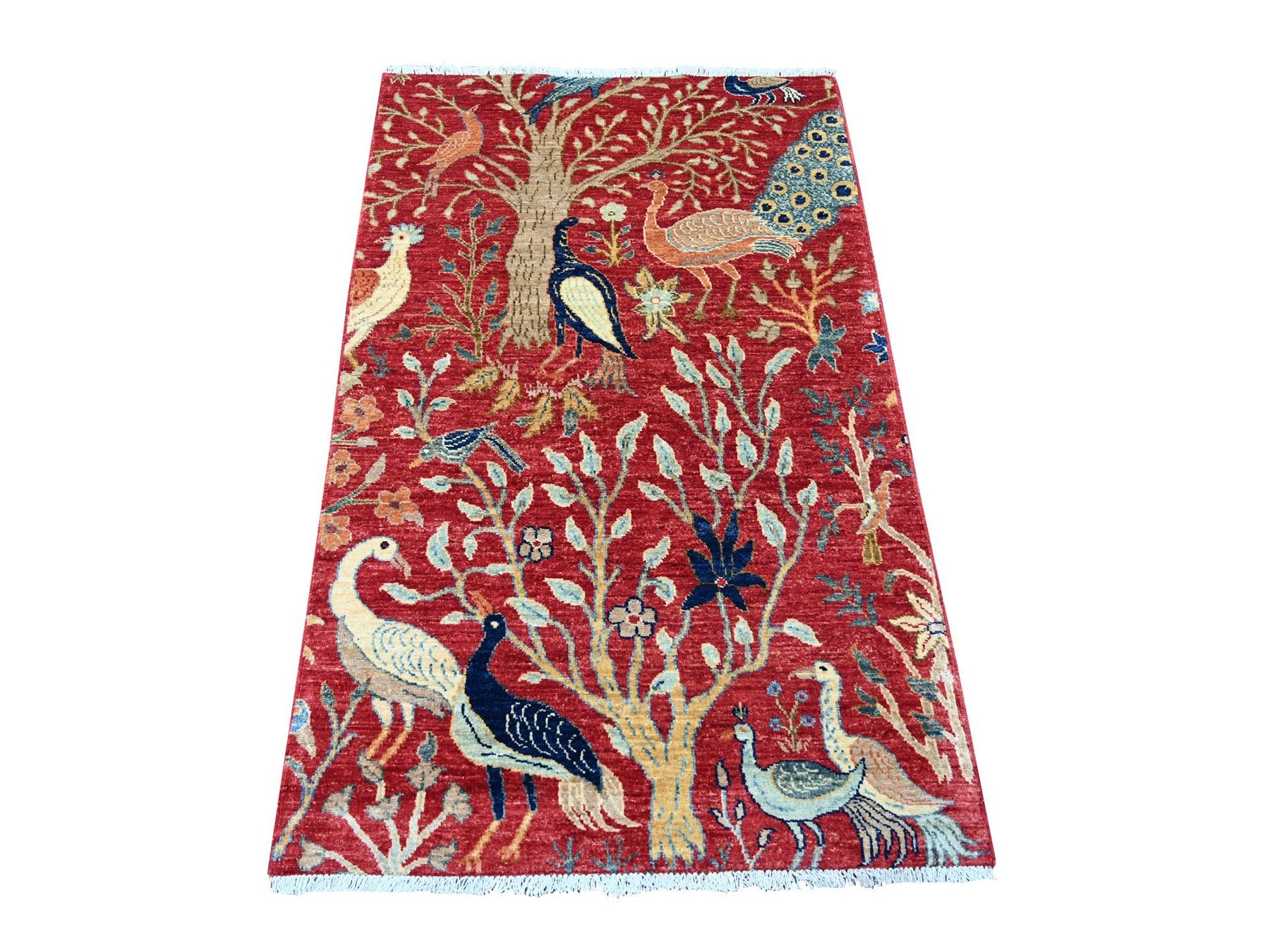 Peshawar Oushak hand-knotted wool rug in Red, 3' x 4'10" — SKU O021222