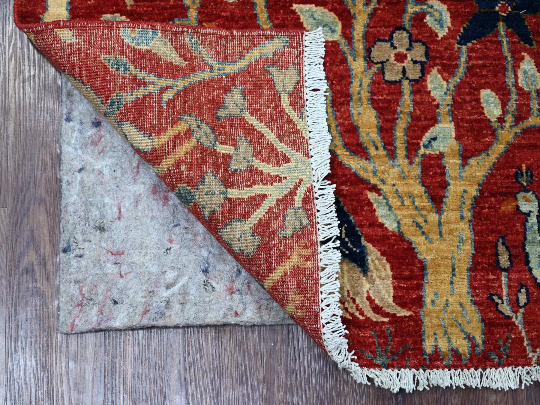 Peshawar Oushak hand-knotted wool rug in Red, 3' x 4'10" — SKU O021222 (view 2)