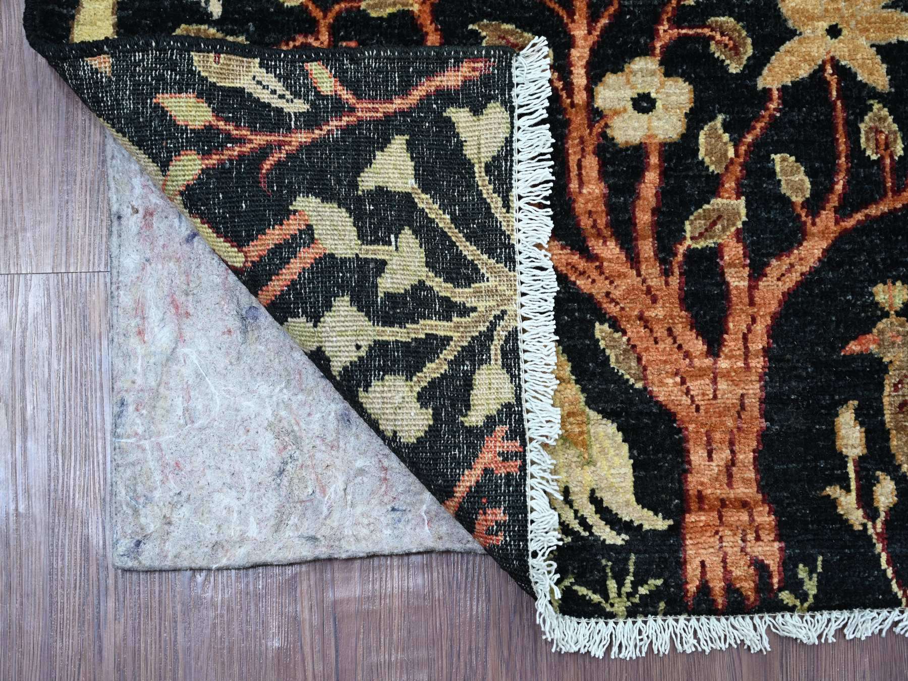 Black 3'3" x 4'9" Oushak And Peshawar Hand knotted Wool Rug - Sku: O021223