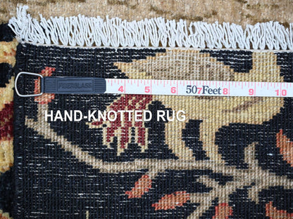 Black 3'3" x 4'9" Oushak And Peshawar Hand knotted Wool Rug - Sku: O021223