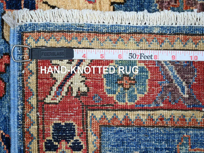 Blue 4'1" x 9'11" Tribal & Geometric Hand knotted Wool Rug - Sku: O021230