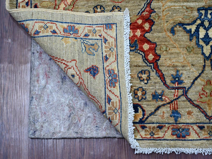Peshawar Tribal & Geometric hand-knotted wool rug in Gray & Ivory, 4'1" x 6' — SKU O021232 (view 2)