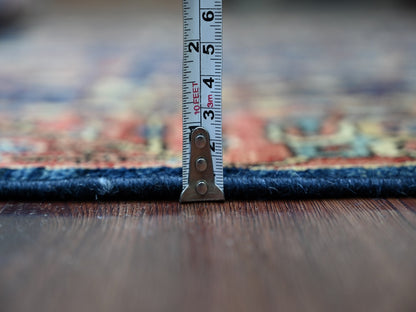 Blue 4'2" x 6'2" Tribal & Geometric Hand knotted Wool Rug - Sku: O021233