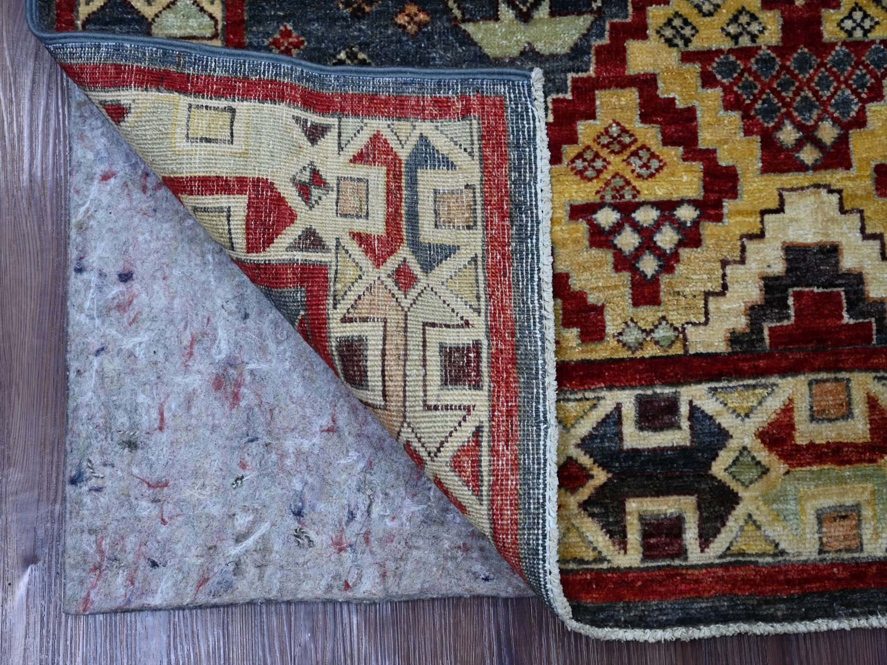 Blue 3'11" x 5'10" Tribal & Geometric Hand knotted Wool Rug - Sku: O021234