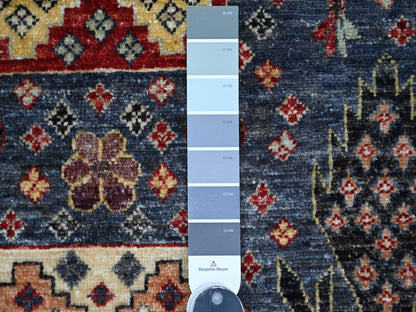 Blue 3'11" x 5'10" Tribal & Geometric Hand knotted Wool Rug - Sku: O021234