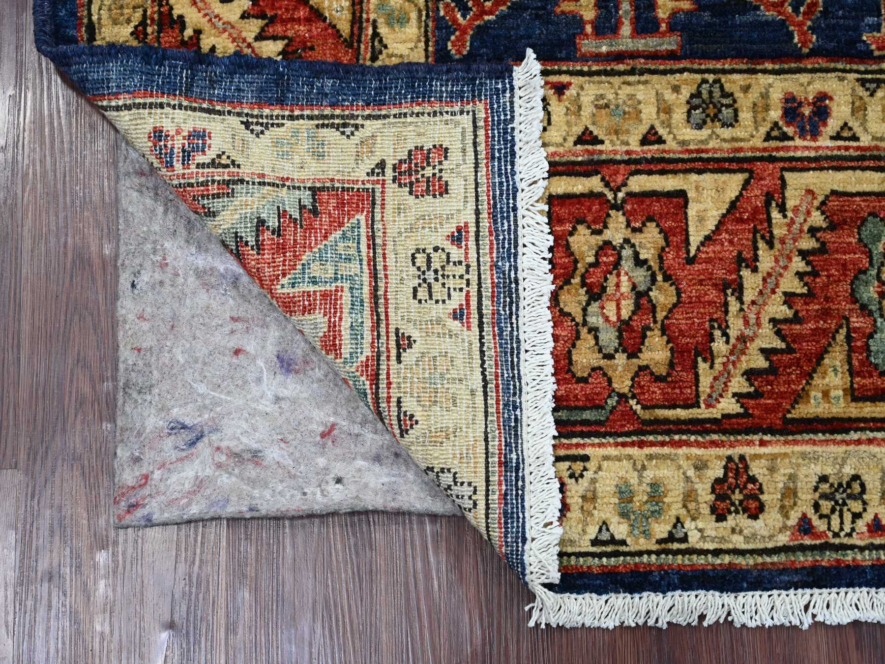 Blue 4'3" x 6'6" Tribal & Geometric Hand knotted Wool Rug - Sku: O021235