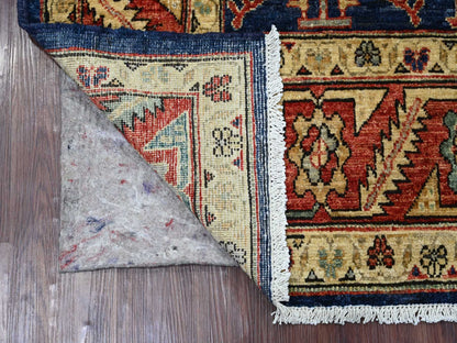 Blue 4'3" x 6'6" Tribal & Geometric Hand knotted Wool Rug - Sku: O021235