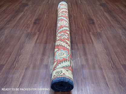 Blue 4'3" x 6'6" Tribal & Geometric Hand knotted Wool Rug - Sku: O021235