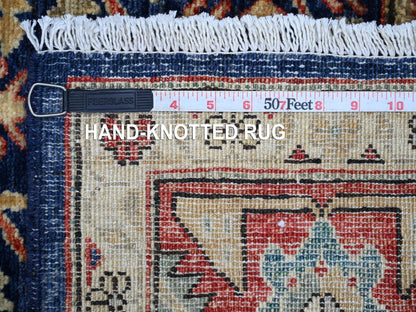 Blue 4'3" x 6'6" Tribal & Geometric Hand knotted Wool Rug - Sku: O021235