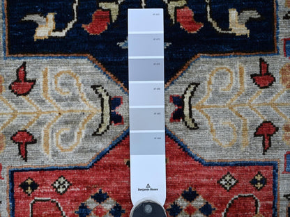 Peshawar Oushak hand-knotted wool runner in Gray & Blue, 2'8" x 15'11" — SKU O021237 (view 3)