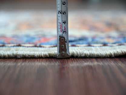 Peshawar Oushak hand-knotted wool runner in Gray & Blue, 2'8" x 15'11" — SKU O021237 (view 5)