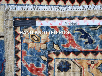 Peshawar Oushak hand-knotted wool runner in Gray & Blue, 2'8" x 15'11" — SKU O021237 (view 6)