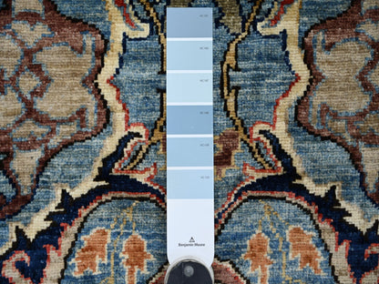 Blue 2'8" x 16'0" Tribal & Geometric Hand knotted Wool Rug - Sku: O021239