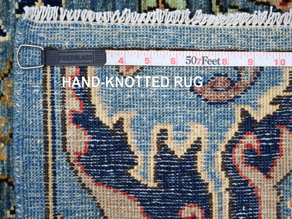 Blue 2'8" x 16'0" Tribal & Geometric Hand knotted Wool Rug - Sku: O021239